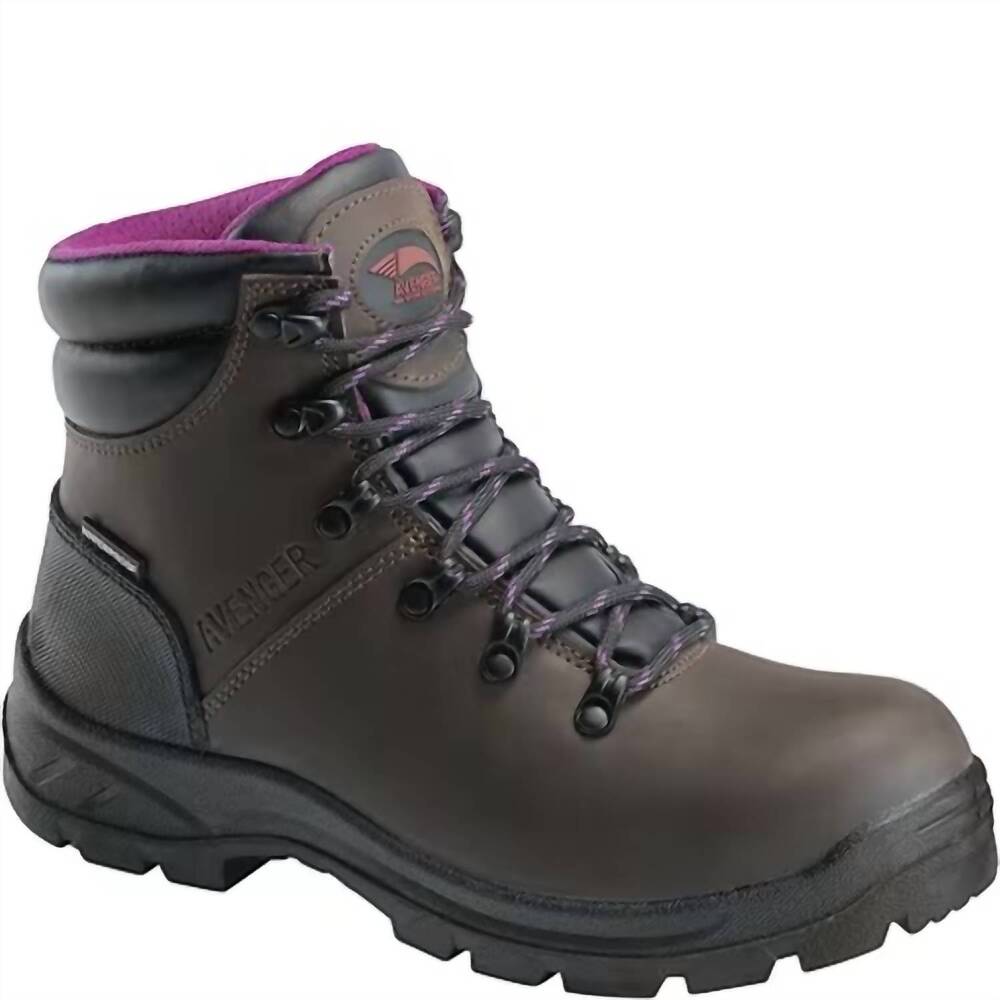 NEW AVENGER women's builder steel toe work boots in brown